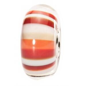 NEW TROLLBEADS women's stripes glass bead charm in strawberry